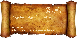 Rujder Ajnácska névjegykártya